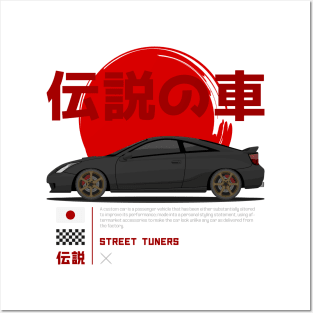 Tuner Black Celica MK7 JDM Posters and Art